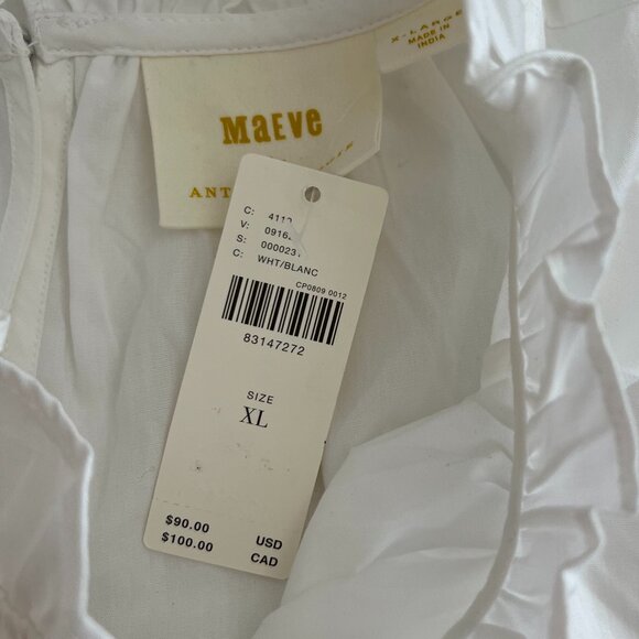 NWT Anthropologie Maeve Poplin Ruffle-Neck Cotton Halter Tank - Picture 5 of 5